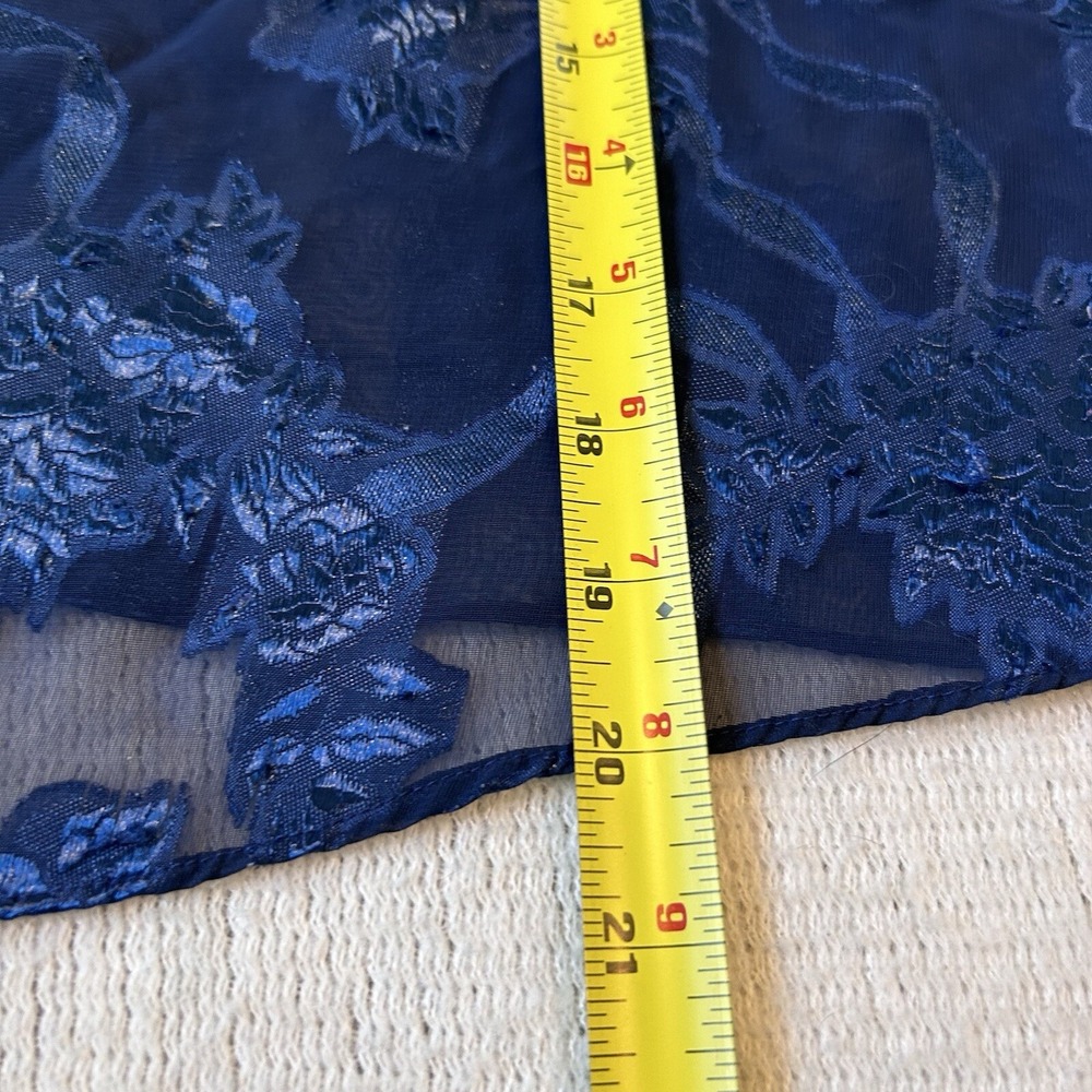 Vtg Victoria's Secret Gold Label Top Sz M Sheer Blue Floral Lace Sleeveless - Picture 7 of 9